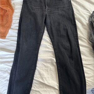 MOTHER Black Straight Leg Jeans